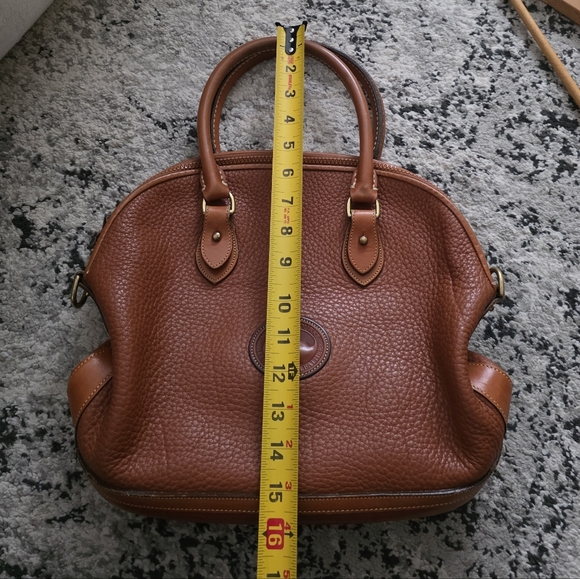 Vintage 90s Dooney & Bourke Norfolk Case Satchel Bag Brown Leather Western Chic - Picture 7 of 8